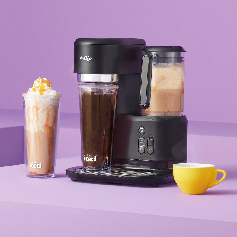 Mr. Coffee Frappe Single-Serve Iced and Hot Coffee Maker/Blender with 2 Reusable Tumblers and Coffee Filter, 3 of 14