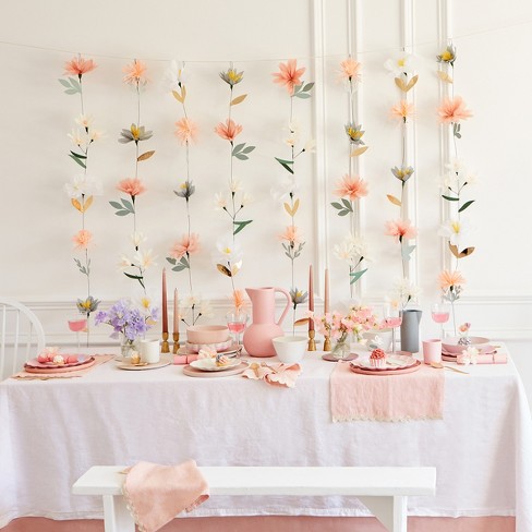 Pink Cream Peach Large Paper Flowers Wall Decor Nursery 