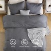 5-Piece Comforter Set with Cotton Waffle Throw Blanket - 4 of 4