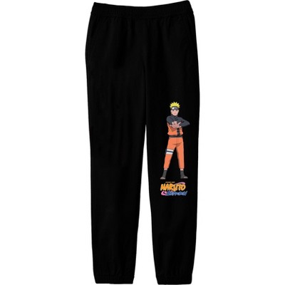 Naruto Shippuden Anime Cartoon Graphic Print Youth Boys Black Sweatpants -  XL