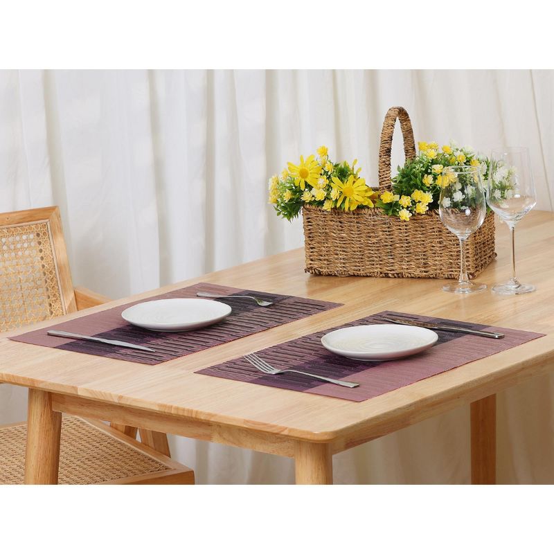 Unique Bargains Dining Table Heat-Resistant Woven PVC Placemats 18 x 12 Inches 6 Pcs, 2 of 7