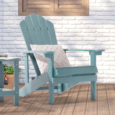 Sonkuki Faux Wood Adirondack Chair with High Back and Wide Seat