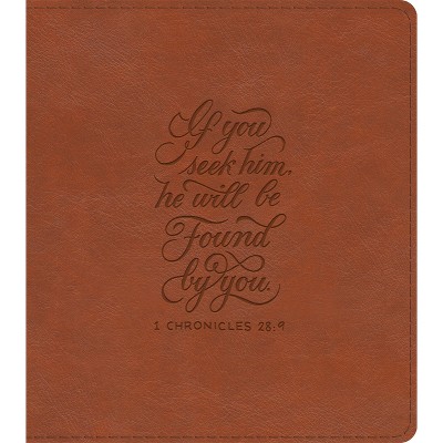 ESV Journaling Study Bible (Trutone, English Saddle, 1 Chronicles 28:9 Design) - (Leather Bound)