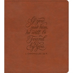 ESV Journaling Study Bible (Trutone, English Saddle, 1 Chronicles 28:9 Design) - (Leather Bound) - 1 of 1