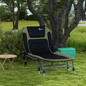 Vynxaria 180¡ã Adjustable Folding Camping Cot - Heavy Duty Portable Bed with Cushions & Headrest - 1 of 4