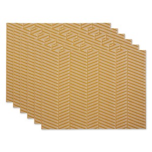 DII PVC Textured Twill Placemat Set 6 Piece, Honey Gold, 13x17.25" - 1 of 4