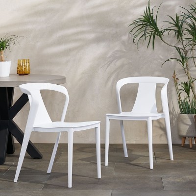 Christopher Knight Home Orchid Outdoor Polypropylene Resin Stacking Dining Chairs