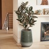 LuxenHome Emerald Ribbed Top with Ivory Bottom 20" Tall Resin Round Planter Green - 4 of 4