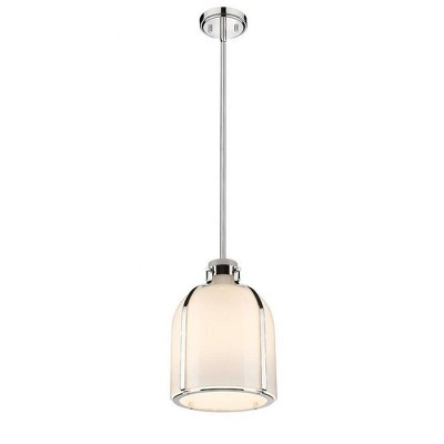 Polished Nickel Glass Bowl Pendant Light for Indoor/Outdoor