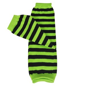 Wrapables Colorful Baby Leg Warmers - Stripes Green & Black - 1 of 2