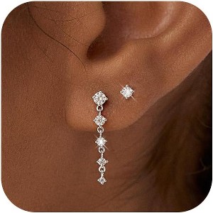 14K Gold Plated Huggie Hoop Set - Hypoallergenic CZ Earring Stack Pack for Women - 1 of 4
