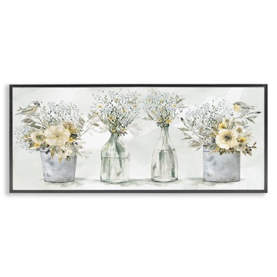 Stupell Industries Songbirds with Floral Bouquets, 24" x 10"