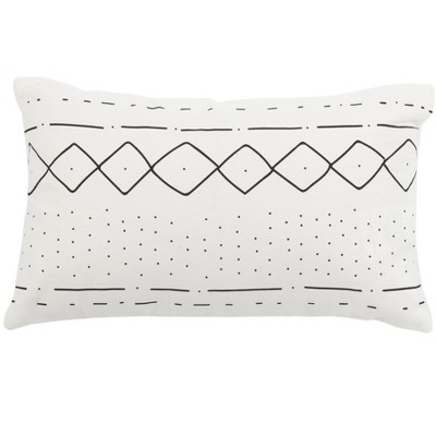 Tari Pillow - Black/White - 12" x 20" - Safavieh