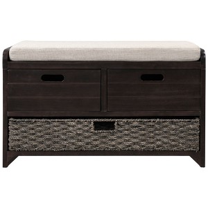 NicBex Modern 32" Storage Bench with 2 Drawers and Basket for Entryway and Living Room - 1 of 4