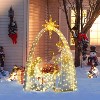 LuxenHome 3.6Ft x 5Ft White Nativity Scene Outdoor Holiday Decoration with Lights White, Gold - 4 of 4
