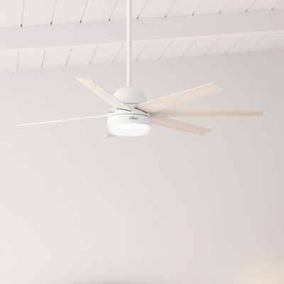 60" Matte White Smart Ceiling Fan with LED Light and Remote