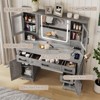 Vanity Desk with Mirror, Lights & Charging Station, 45" Bedroom Table, 3 Lighting Modes - 3 of 4