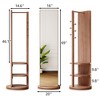 CAVINAS 69"x16" Full Length Mirror,Leaning Floor Full Body Mirror with Hook Storage Rack Coat Rack for Bedroom,Living Room,Cloakroom - 3 of 4