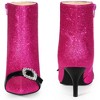 Perphy Women's Rhinestones Pointed Toe Stiletto Heel Glitter Ankle Boots - 2 of 3