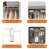 Vynxaria 96-Inch Closet System - 8FT Walk-In Organizer with 3 Adjustable Shelves, 3 Expandable Hanger Rods & 3 Drawers, White Finish - 4 of 4