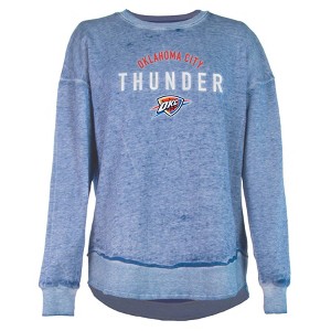 NBA Oklahoma City Thunder Women's Burnout Crew Neck Fleece Sweatshirt - 1 of 4