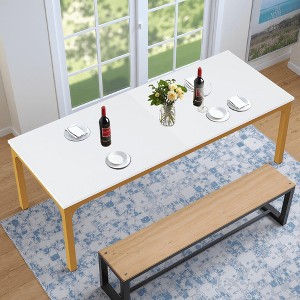 MAYEERTY Rectangular Dining Table, 78 inch Long Kitchen Table for 6-8 People - 1 of 4