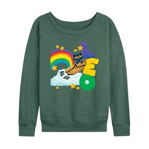 Women's - Pete the Cat - Leo Lightweight French Terry Wide Neck Long Sleeve Shirt - 1 of 4