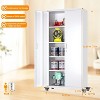 AOBABO 4-Shelf Metal Freestanding Cabinet, Garage Cabinet with Detachable wheels - 3 of 4