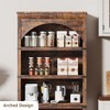 Farmhouse Arched Bookshelf, 69" Tall Bookcase w/Arche Design, Wooden Arch Book Shelf with Wooden Base, 5 Tier Bookshelves - 4 of 4