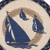 Earth Rugs Art-Inspired Trivet – Harry W. Smith Blue Boat on Round Natural Fiber - 3 of 3