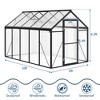 Garvee Walk-In Greenhouse with Polycarbonate Panels, Aluminum Frame, Quick Setup, Roof Vent, Outdoor Garden Greenhouse - 3 of 4