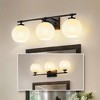 DORESshop 25 in. 3-Light Black Vanity Light with Milk White Globe Glass Shades for Bathroom, Mirror, Living Room - 3 of 4
