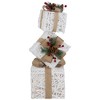 Northlight LED Lighted Stacked Gift Boxes Christmas Decoration - 25.25" - White and Beige - 4 of 4