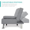 Best Choice Products Modern Linen Convertible Futon Sofa Bed w/ Removable Armrests, Metal Legs, Cupholders - 2 of 4