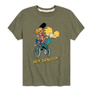 Boys' - Hey Arnold! - Arnold and Gerald on Bike Short Sleeve Graphic T-Shirt - 1 of 4