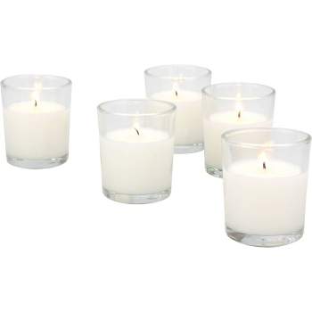 Stonebriar 24 pk Unscented Long Burning Clear Glass Wax Filled Votive Candle