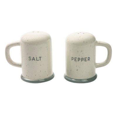 Transpac Spring Camping Mugs Dolomite Salt and Pepper Shakers Collectables White 3.75 in. Set of 2