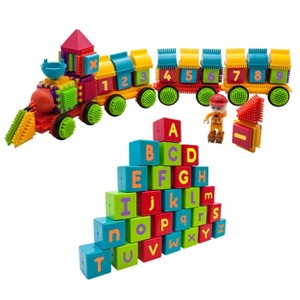 PICASSO-TILES 103 PC Train Theme Hedgehog Building Blocks Set, STEM Toys for Kids 3+ - 1 of 4