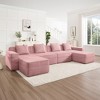 GDFStudio Axelle Modular 4-Seat U-Shape Sectional Boneless Sofa with 3 Pillows and 2 Movable Ottomans - 2 of 4