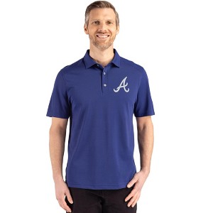 Atlanta Braves Cutter & Buck Advantage Refresh Epic Confidence Recycled Mens Big & Tall Tri-Blend Pique Polo - Tour Blue - 4X Large Tall - 1 of 1