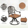 Swivel Patio Dining Chairs Set of 2, Aluminum Outdoor Metal Chairs with Removable Cushions, Patio Seating for Garden, Backyard, Deck, Balcony(Brown) - 4 of 4