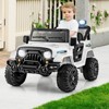 Costway 12V Kids Ride on Truck Car w/Remote Control, Threaded Wheels 3 Speeds LED Lights - 2 of 4