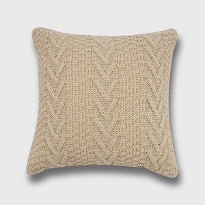 20"x20" Oversize Chunky Sweater Knit Square Throw Pillow - Evergrace - 1 of 4