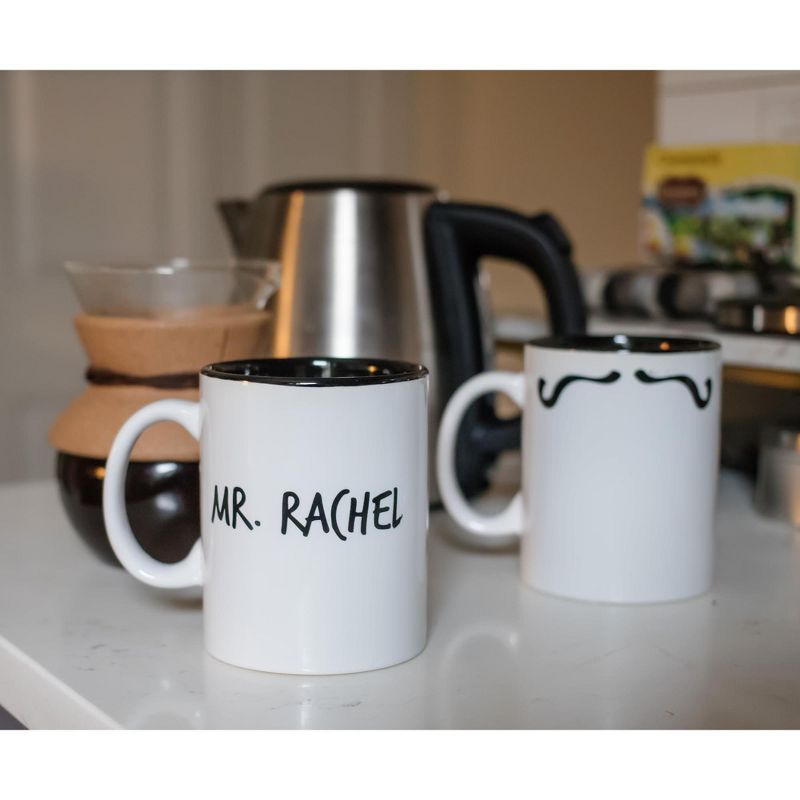 Ukonic Friends Mr. Rachel Whiskers and Mrs. Ross Moustache Double-Sided Mugs | Set of 2, 5 of 8