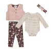 Nicole Miller Infant Girls 4 Piece Faux Fur Vest Set - 2 of 4