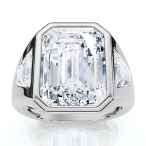 Pompeii3 Certified Men's 7Ct Anniversary Pinky Ring 14k Gold or Platinum Lab Created - 1 of 4