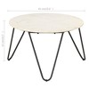 vidaXL Coffee Table White 25.6"x25.6"x16.5" Real Stone with Marble Texture - 4 of 4