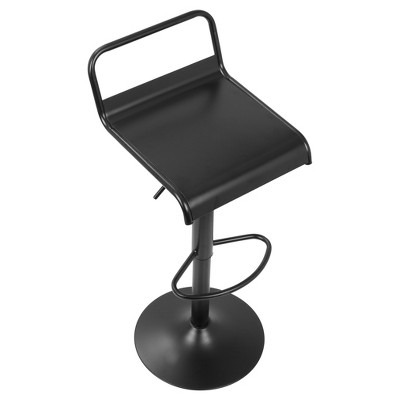 Emery Black Adjustable Metal Swivel Bar Stools, Set of 2