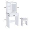 PAGED Vanity Desk Modern Small Makeup Table with Adjustable LED Mirror, Padded Stool for Bedroom, Living Room - 3 of 4