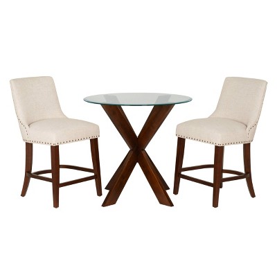 Powell 3pc Axbridge Counter Dining Set Espresso/Natural